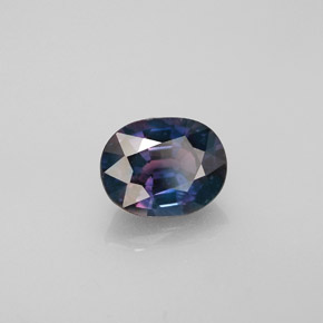Safira de mudança de cor multicolorido natural 1,52ct, corte oval, VS