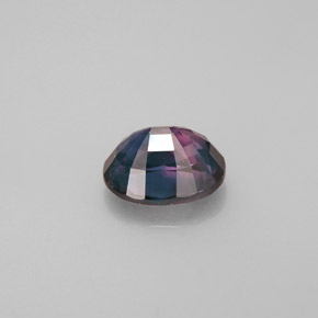 Safira de mudança de cor multicolorido natural 1,52ct, corte oval, VS
