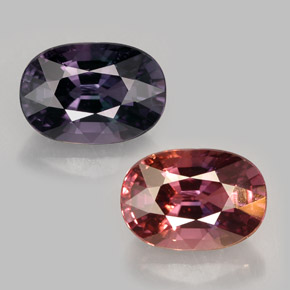 Safira de mudança de cor multicolorido natural 1,42ct, corte oval, VS