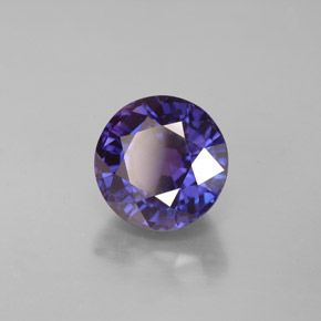 Safira de mudança de cor multicolorido natural 4,60ct, corte redondo, VS