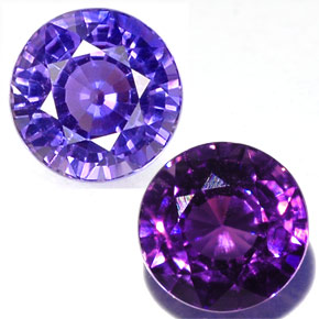 Safira de mudança de cor multicolorido natural 0,58ct, corte redondo, VS