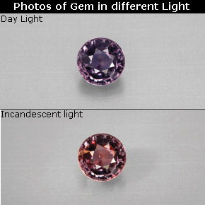 Safira que muda de cor Multicolorido Natural 0.69ct, Corte Redondo, VVS-VS