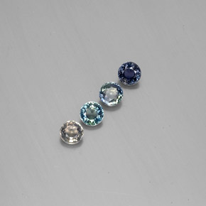 Pedras preciosas de safira de mudança de cor multicolorido natural de  ct, corte redondo, VVS-VS