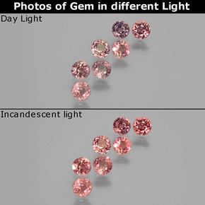 Pedras preciosas de safira de mudança de cor multicolorido natural de 2,46 ct, corte redondo, VS