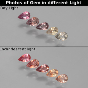 Pedras preciosas de Safira que muda de cor Multicolorido natural de  ct, Formato de pêra, VS