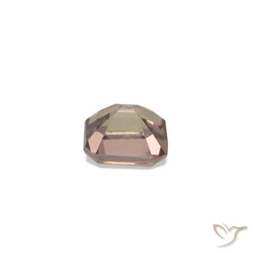 Safira que muda de cor Castanho claro médio Natural 0.18ct, Corte Esmeralda, VVS-VS