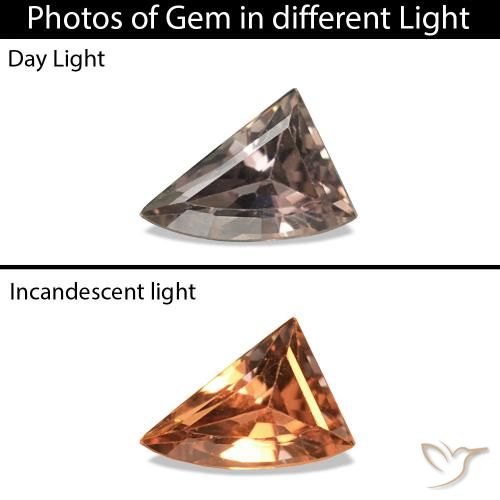 0.19ct Castanho claro médio Safira que muda de cor, Chique, VVS