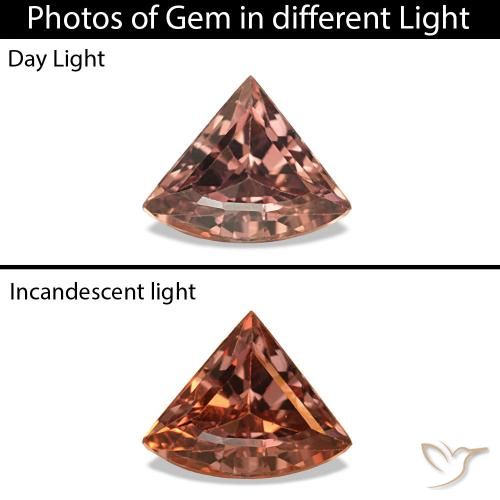 Safira que muda de cor Castanho claro médio Natural 0.26ct, Forma extravagante, VVS