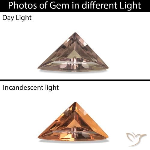 Safira que muda de cor Castanho claro médio Natural 0.21ct, Forma extravagante, VVS
