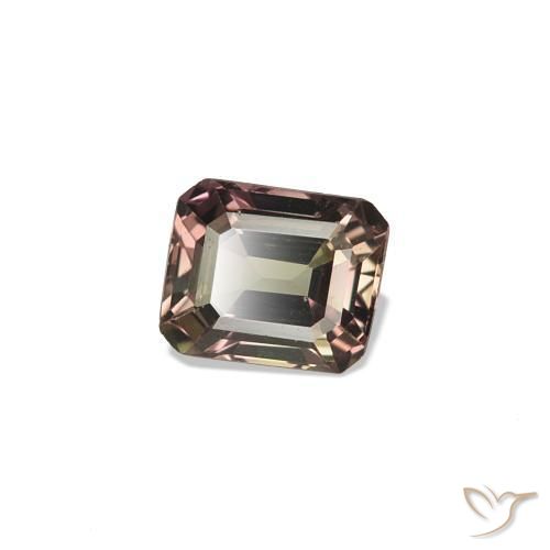 Safira que muda de cor Castanho claro médio Natural 0.34ct, Corte Esmeralda, VVS