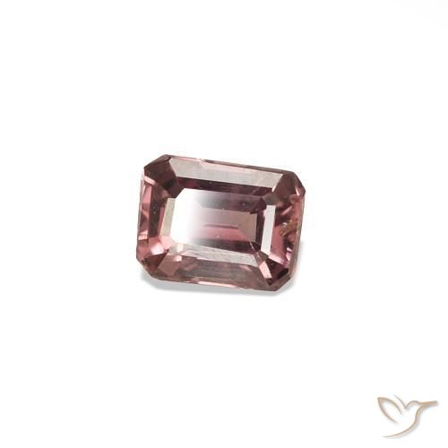 Safira que muda de cor rosa médio Natural 0.14ct, Corte Esmeralda, VS