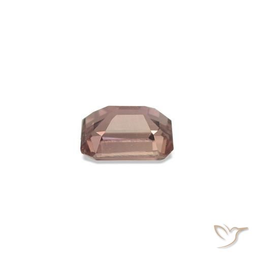 Safira que muda de cor rosa médio Natural 0.14ct, Corte Esmeralda, VS