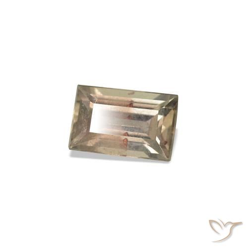 Safira que muda de cor Luz amarela Natural 0.24ct, baguete, VVS-VS