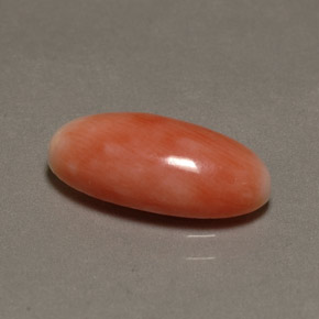 Coral rosa natural 3,10ct, corte oval, opaco
