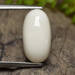 Coral branco natural 2,47ct, corte oval, opaco