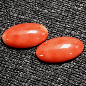 Pedras preciosas de coral rosa natural de  ct, corte oval, opaco