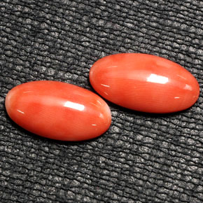 Pedras preciosas de coral rosa natural de  ct, corte oval, opaco