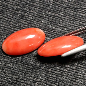 Pedras preciosas de coral rosa natural de  ct, corte oval, opaco