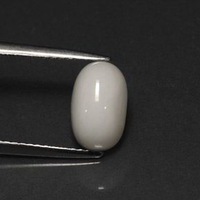 Coral branco natural 2,67ct, corte oval, opaco