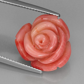 Coral rosa natural 13,65ct, forma extravagante, opaco