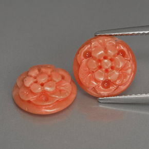 Pedras preciosas de coral rosa natural de  ct, forma extravagante, opaco