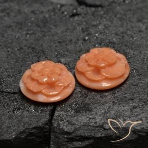 Pedras preciosas de coral rosa natural de 4,26 ct, corte flor, opaco