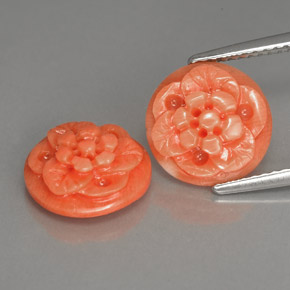 Pedras preciosas de coral rosa natural de  ct, forma extravagante, opaco