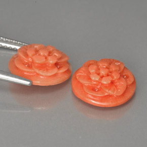 Pedras preciosas de coral rosa natural de  ct, forma extravagante, opaco