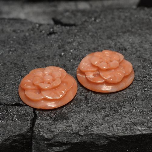 Pedras preciosas de Coral rosa médio natural de 5.71 ct, Flor cortada, Opaco