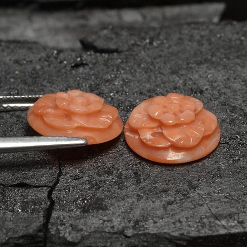 Pedras preciosas de Coral rosa médio natural de 5.71 ct, Flor cortada, Opaco