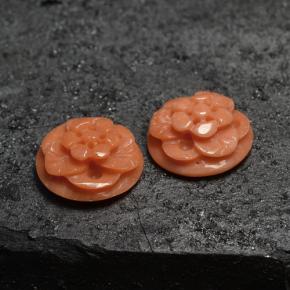 Pedras preciosas de coral rosa natural de 5,05 ct, corte flor, opaco