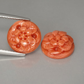 Pedras preciosas de coral rosa natural de  ct, forma extravagante, opaco