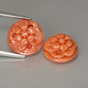 Pedras preciosas de coral rosa natural de  ct, forma extravagante, opaco