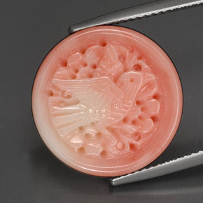 Coral rosa natural 13,47ct, forma extravagante, opaco