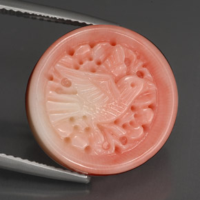 Coral rosa natural 13,47ct, forma extravagante, opaco