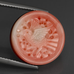 Coral rosa natural 13,09ct, forma extravagante, opaco