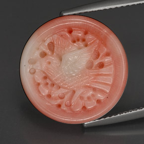 Coral rosa natural 13,09ct, forma extravagante, opaco