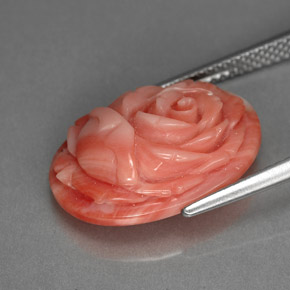Coral rosa natural 7,89ct, forma extravagante, opaco