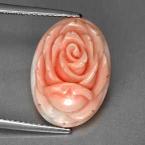 Coral rosa natural 6,20ct, forma extravagante, opaco