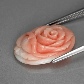 Coral rosa natural 6,20ct, forma extravagante, opaco