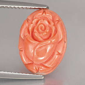 Coral rosa natural 5,90ct, forma extravagante, opaco