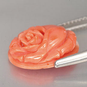 Coral rosa natural 5,90ct, forma extravagante, opaco