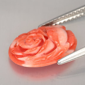 Coral rosa natural 2,36ct, forma extravagante, opaco