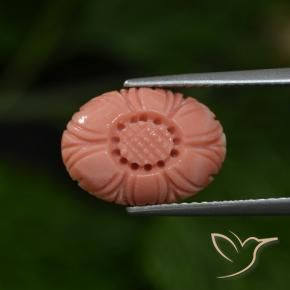 Coral Framboesa Rosa Natural 4.07ct, Flor cortada, Opaco