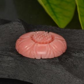 Coral rosa natural 3,29ct, corte flor, opaco