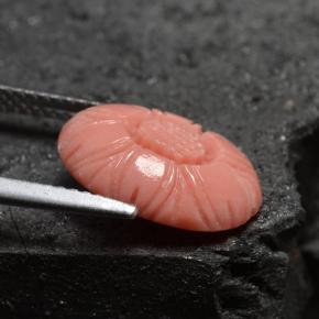 Coral rosa natural 3,66ct, forma extravagante, opaco