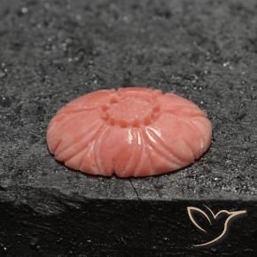 Coral rosa natural 3,21ct, corte flor, opaco