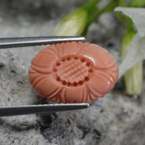 Coral rosa natural 2,80ct, corte flor, opaco