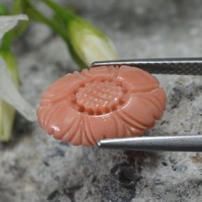 Coral rosa natural 2,80ct, corte flor, opaco