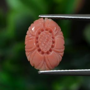 Coral rosa natural 3,00ct, corte flor, opaco